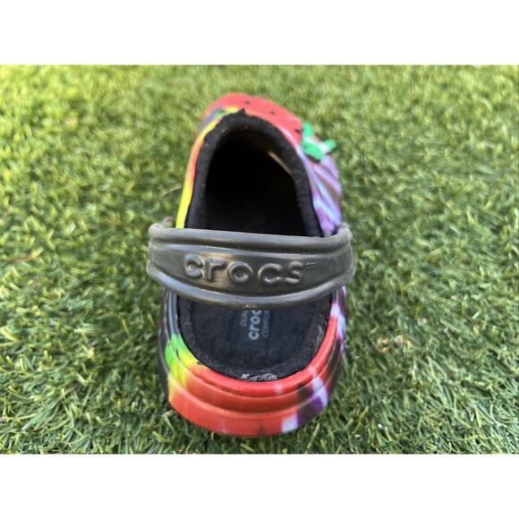 CROCS Classic Fur Lined Clog US W7 Mens 5 Tie Dye Shearling Mule Slipper Shoes - Picture 5 of 12